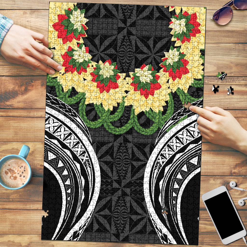 Black Tonga Ngatu Kahoa Lei Puzzle LT14 Black - Polynesian Pride