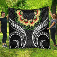 Black Tonga Ngatu Kahoa Lei Quilt LT14 - Polynesian Pride