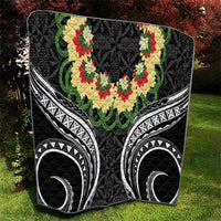 Black Tonga Ngatu Kahoa Lei Quilt LT14 - Polynesian Pride