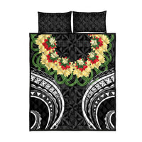 Black Tonga Ngatu Kahoa Lei Quilt Bed Set LT14 - Polynesian Pride