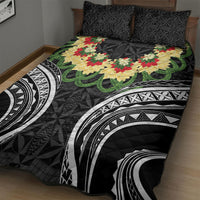 Black Tonga Ngatu Kahoa Lei Quilt Bed Set LT14 - Polynesian Pride