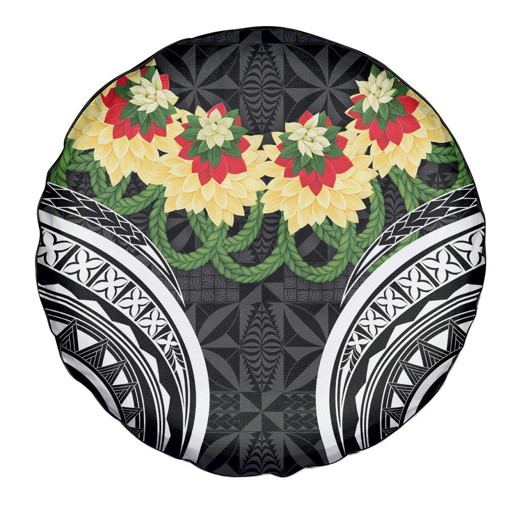 Black Tonga Ngatu Kahoa Lei Spare Tire Cover LT14 - Polynesian Pride