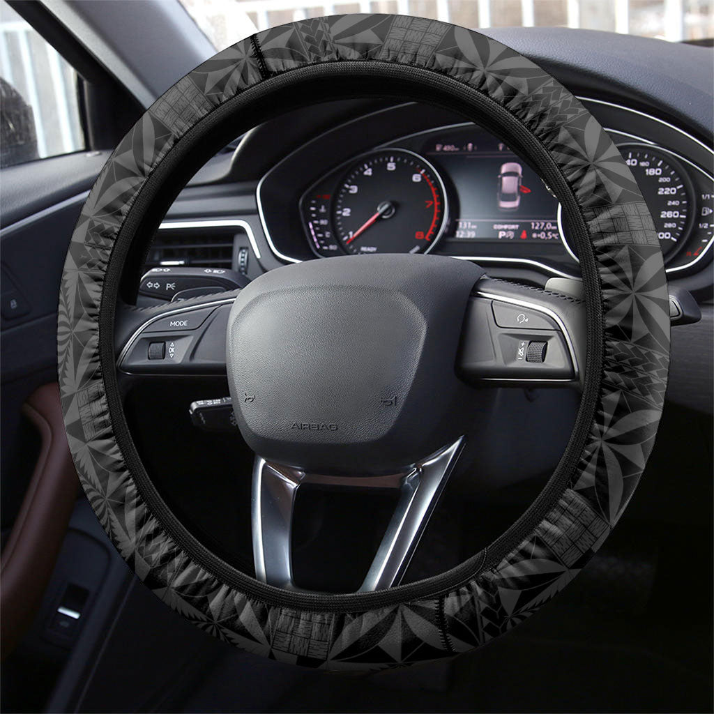 Black Tonga Ngatu Kahoa Lei Steering Wheel Cover LT14 - Polynesian Pride