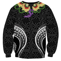 Black Tonga Ngatu Kahoa Lei Sweatshirt LT14 - Polynesian Pride