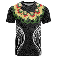 Black Tonga Ngatu Kahoa Lei T Shirt LT14 Black - Polynesian Pride