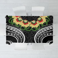 Black Tonga Ngatu Kahoa Lei Tablecloth LT14 Black - Polynesian Pride