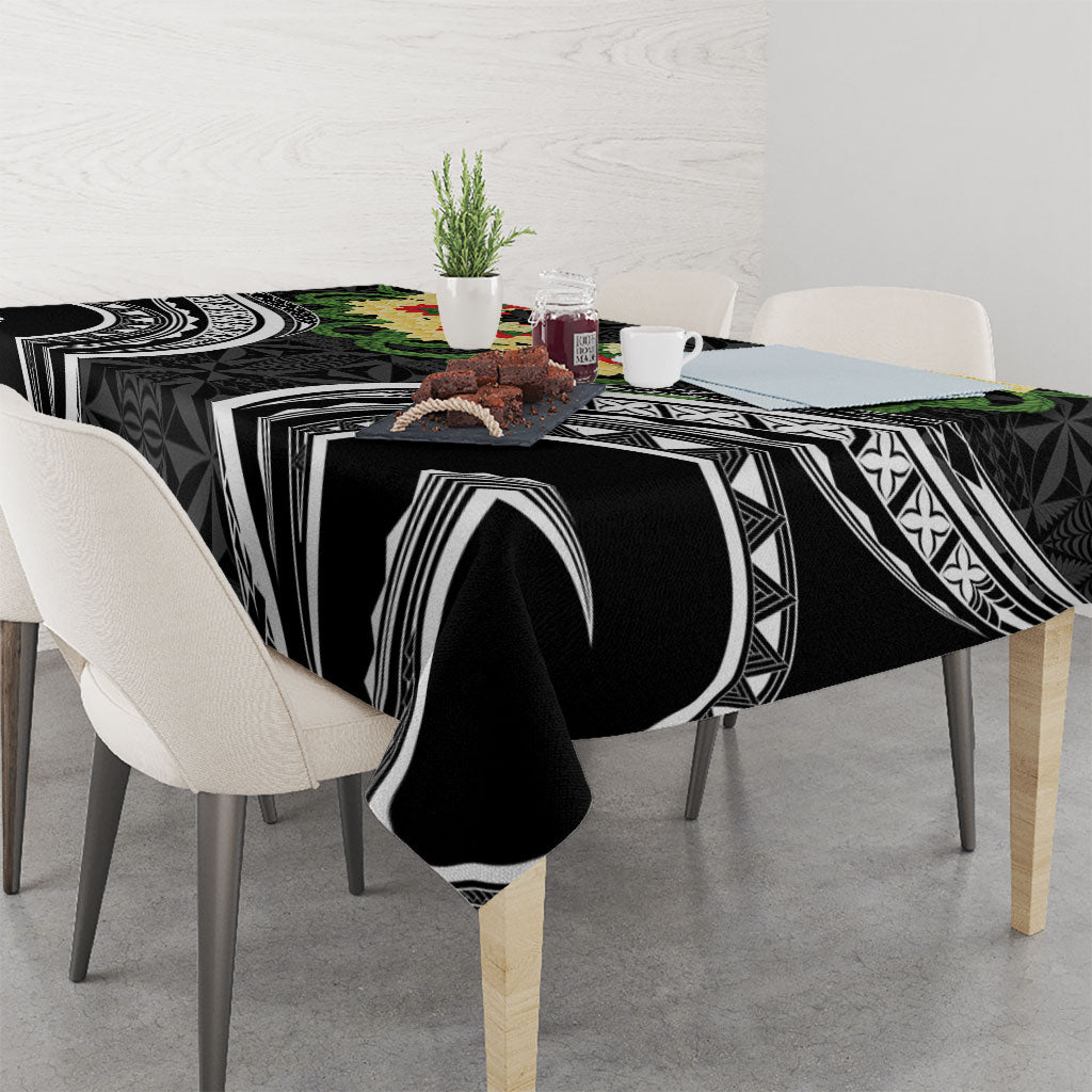 Black Tonga Ngatu Kahoa Lei Tablecloth LT14 - Polynesian Pride