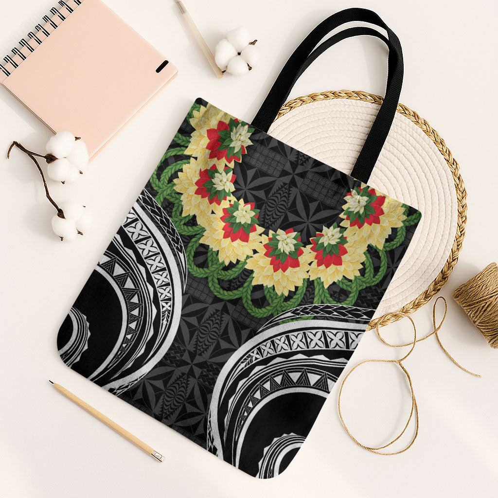 Black Tonga Ngatu Kahoa Lei Tote Bag