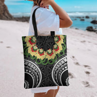 Black Tonga Ngatu Kahoa Lei Tote Bag LT14 - Polynesian Pride