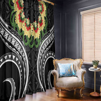 Black Tonga Ngatu Kahoa Lei Window Curtain LT14 - Polynesian Pride