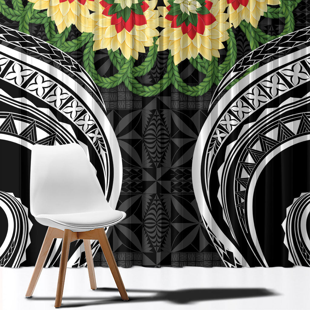 Black Tonga Ngatu Kahoa Lei Window Curtain LT14 - Polynesian Pride