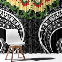 Black Tonga Ngatu Kahoa Lei Window Curtain LT14 - Polynesian Pride