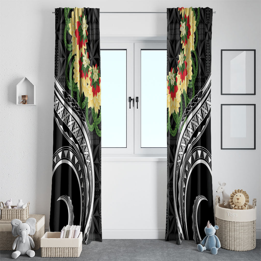 Black Tonga Ngatu Kahoa Lei Window Curtain LT14 - Polynesian Pride