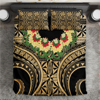 Grunge Gold Tonga Ngatu Kahoa Lei Bedding Set