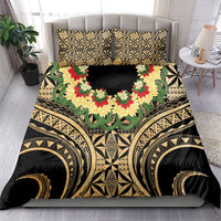 Grunge Gold Tonga Ngatu Kahoa Lei Bedding Set