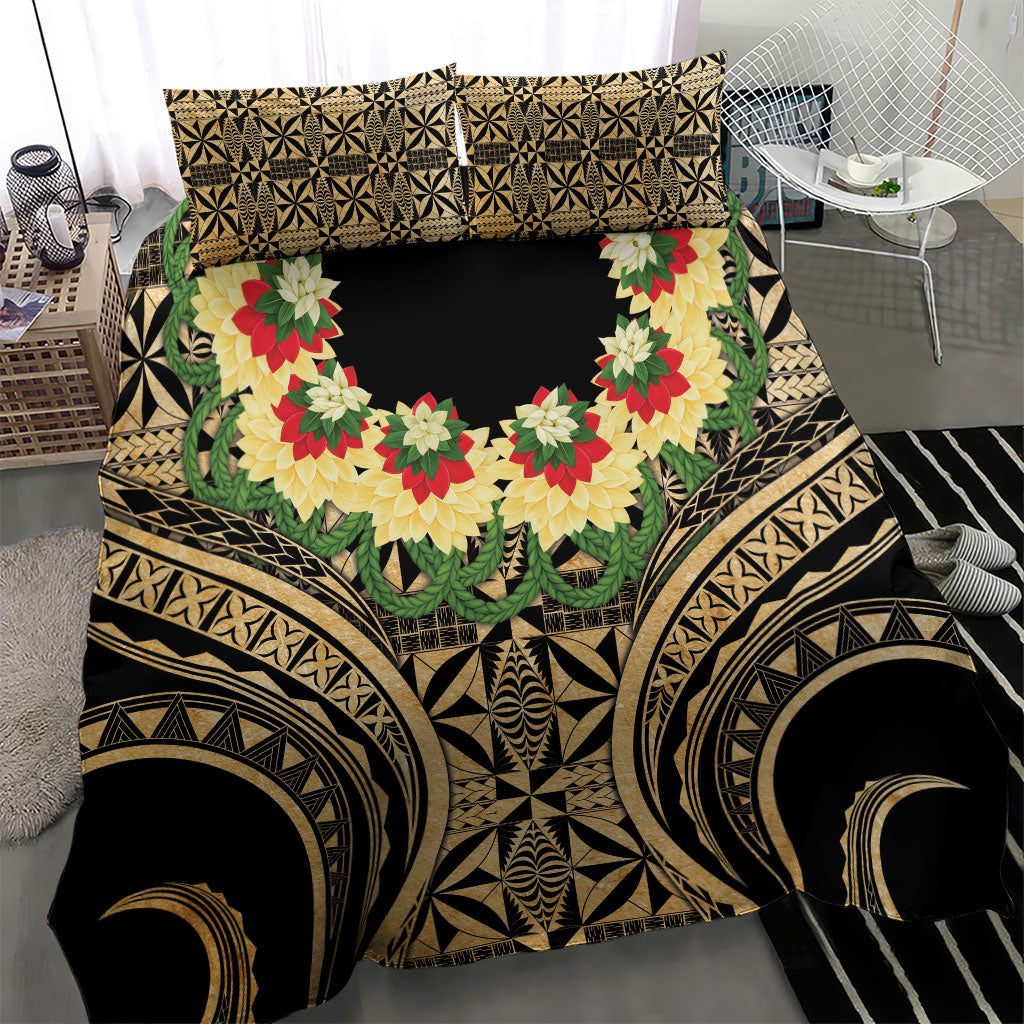 Grunge Gold Tonga Ngatu Kahoa Lei Bedding Set