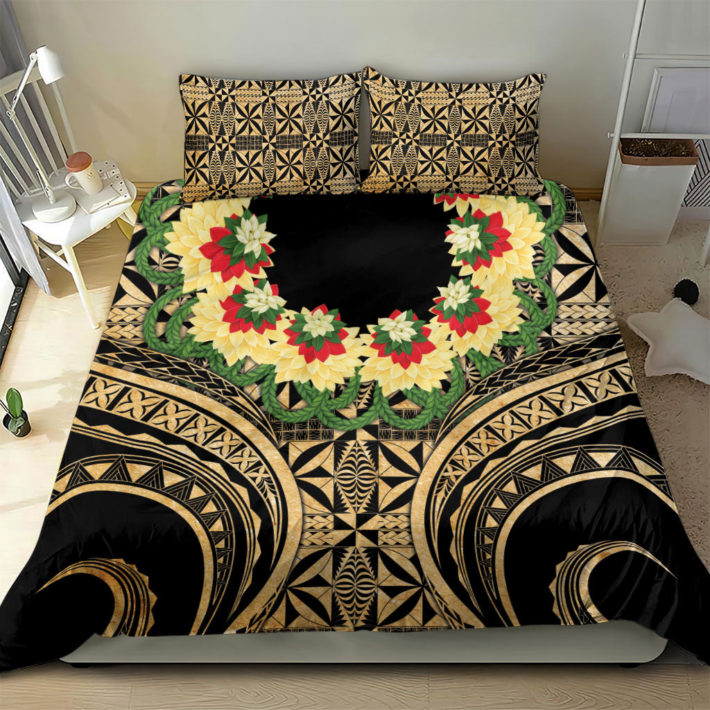 Grunge Gold Tonga Ngatu Kahoa Lei Bedding Set