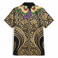 Grunge Gold Tonga Ngatu Kahoa Lei Hawaiian Shirt LT14 - Polynesian Pride