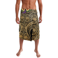 Grunge Gold Tonga Ngatu Kahoa Lei Lavalava LT14 Gold - Polynesian Pride