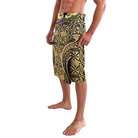 Grunge Gold Tonga Ngatu Kahoa Lei Lavalava LT14 - Polynesian Pride