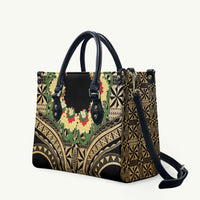 Grunge Gold Tonga Ngatu Kahoa Lei Leather Bag LT14 Gold - Polynesian Pride
