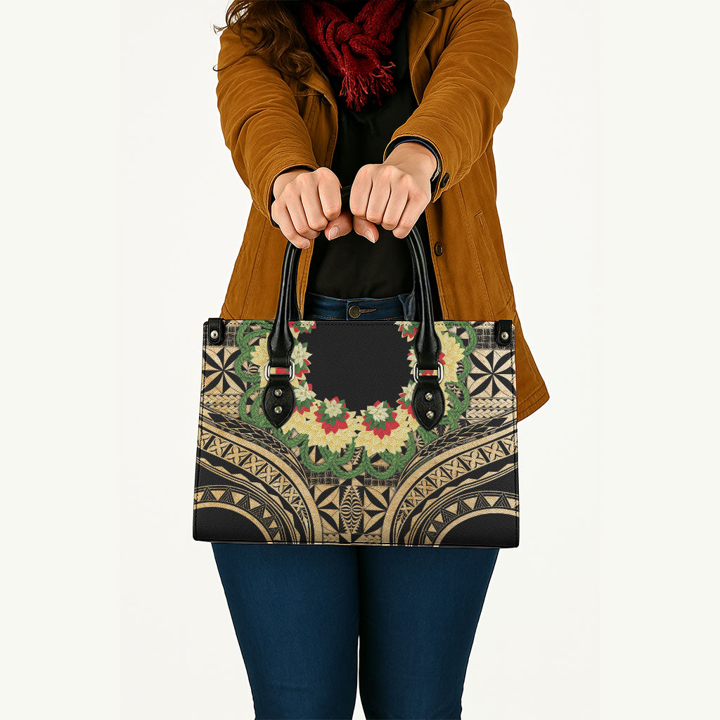 Grunge Gold Tonga Ngatu Kahoa Lei Leather Bag LT14 - Polynesian Pride
