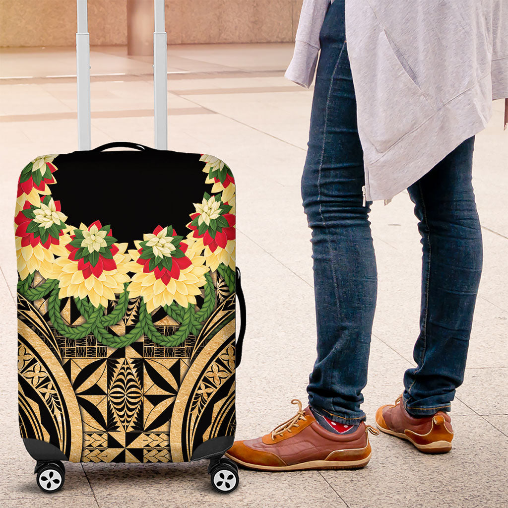 Grunge Gold Tonga Ngatu Kahoa Lei Luggage Cover LT14 Gold - Polynesian Pride