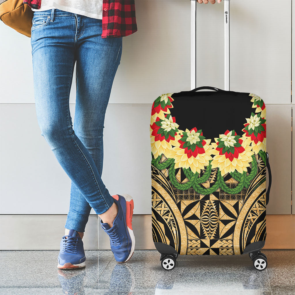 Grunge Gold Tonga Ngatu Kahoa Lei Luggage Cover LT14 - Polynesian Pride