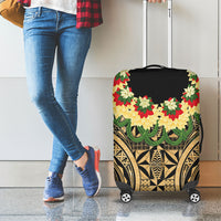 Grunge Gold Tonga Ngatu Kahoa Lei Luggage Cover LT14 - Polynesian Pride