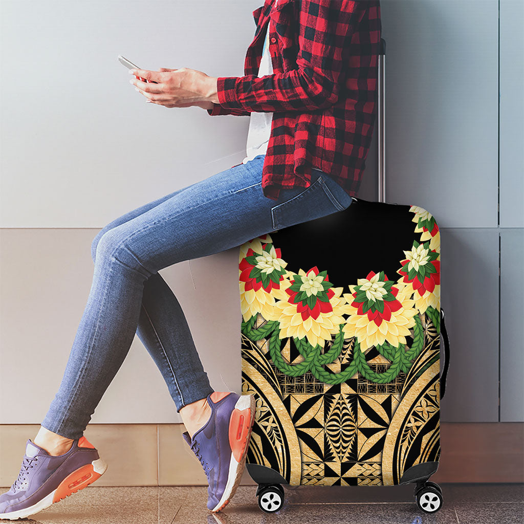 Grunge Gold Tonga Ngatu Kahoa Lei Luggage Cover LT14 - Polynesian Pride