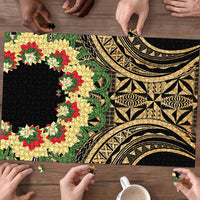 Grunge Gold Tonga Ngatu Kahoa Lei Puzzle LT14 - Polynesian Pride