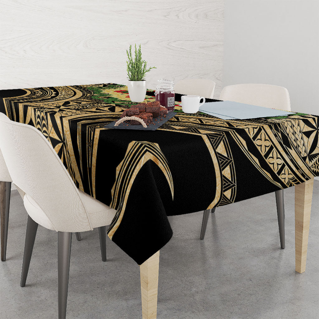 Grunge Gold Tonga Ngatu Kahoa Lei Tablecloth LT14 - Polynesian Pride