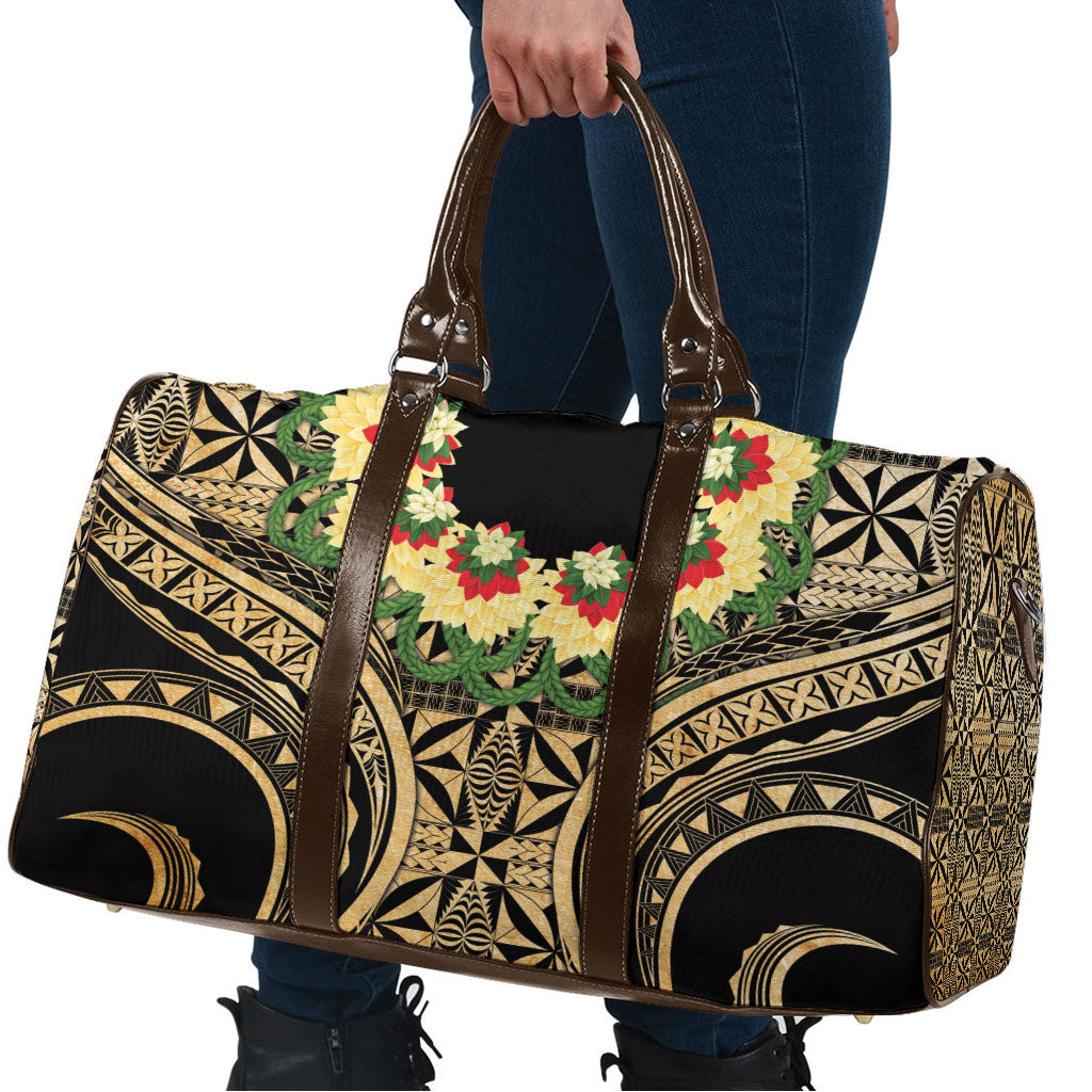 Grunge Gold Tonga Ngatu Kahoa Lei Travel Bag LT14 - Polynesian Pride