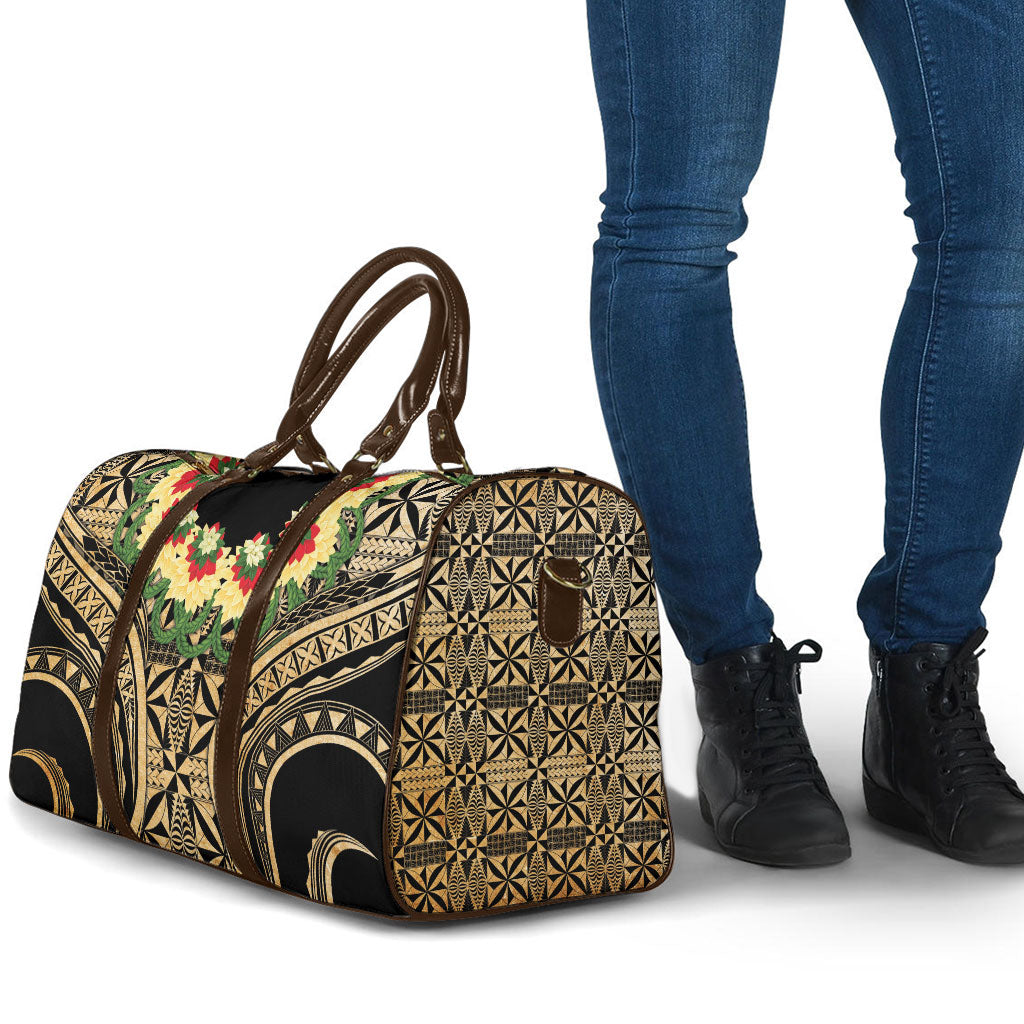 Grunge Gold Tonga Ngatu Kahoa Lei Travel Bag LT14 - Polynesian Pride