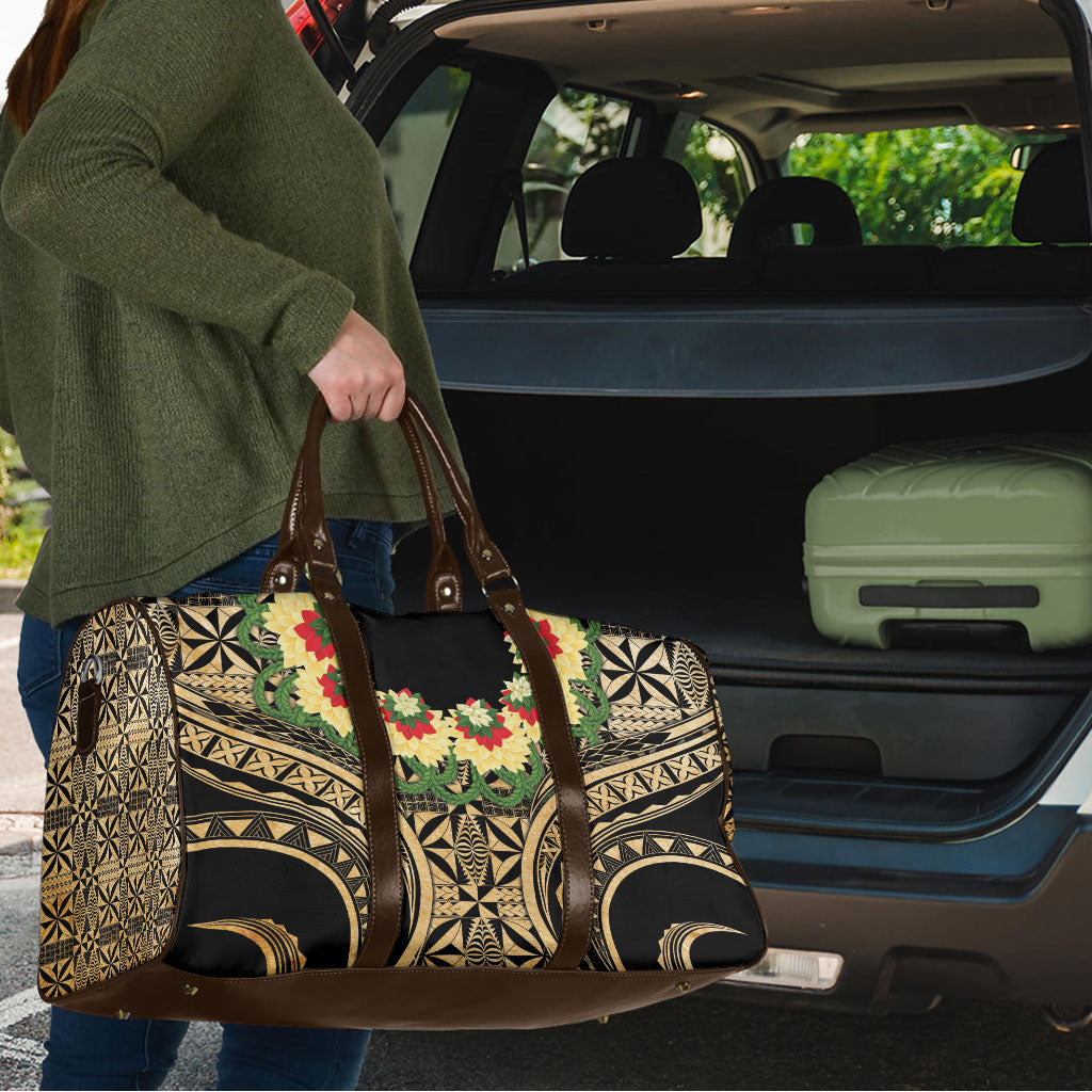Grunge Gold Tonga Ngatu Kahoa Lei Travel Bag LT14 - Polynesian Pride