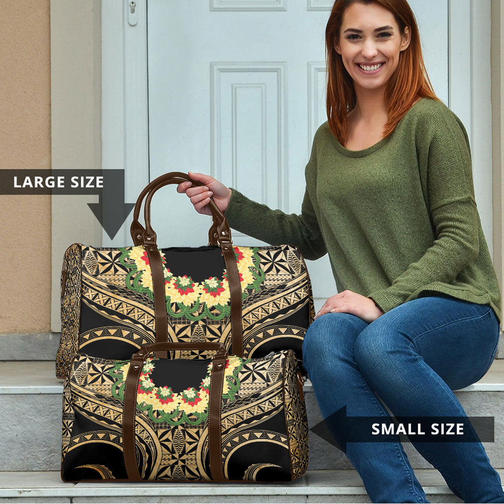 Grunge Gold Tonga Ngatu Kahoa Lei Travel Bag LT14 - Polynesian Pride