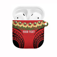 Personalised Red Tonga Ngatu Kahoa Lei AirPods Case LT14 Red - Polynesian Pride