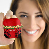Personalised Red Tonga Ngatu Kahoa Lei AirPods Case LT14 - Polynesian Pride
