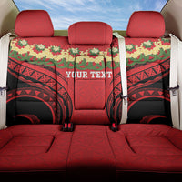 Personalised Red Tonga Ngatu Kahoa Lei Back Car Seat Cover LT14 One Size Red - Polynesian Pride