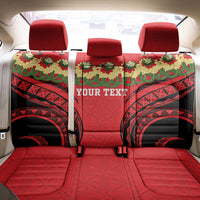 Personalised Red Tonga Ngatu Kahoa Lei Back Car Seat Cover LT14 - Polynesian Pride