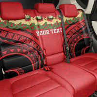 Personalised Red Tonga Ngatu Kahoa Lei Back Car Seat Cover LT14 - Polynesian Pride