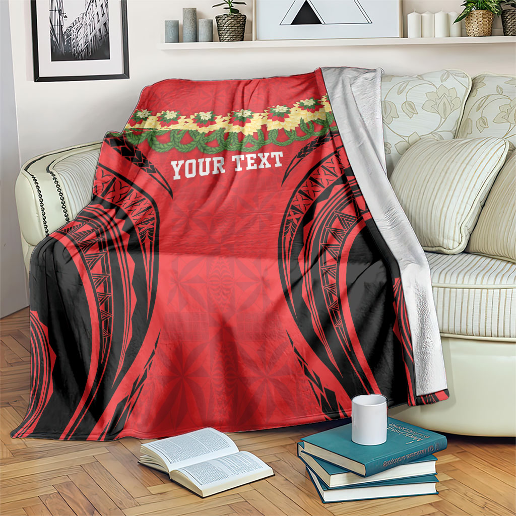 Personalised Red Tonga Ngatu Kahoa Lei Blanket LT14 Red - Polynesian Pride