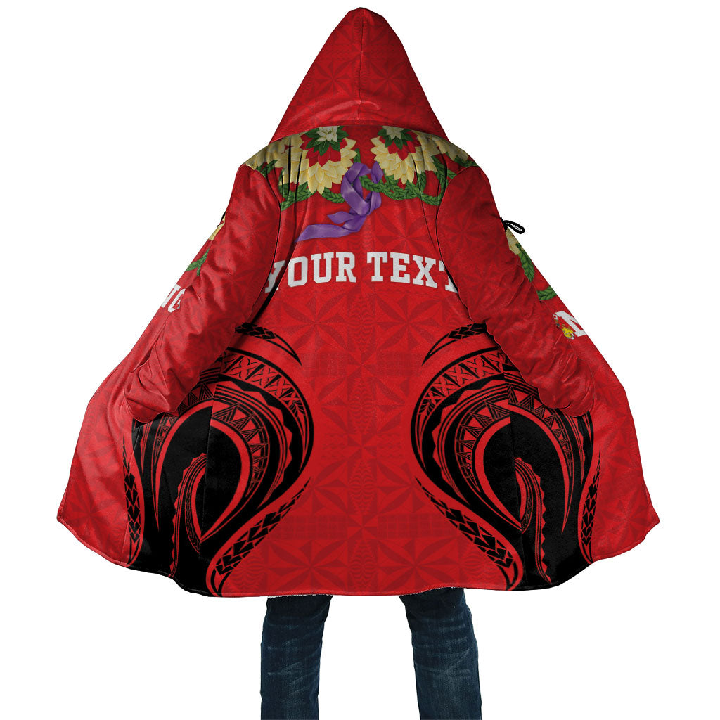 Personalised Red Tonga Ngatu Kahoa Lei Cloak LT14 Unisex Red - Polynesian Pride