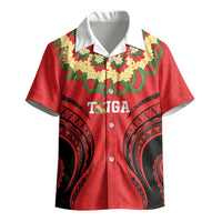 Personalised Red Tonga Ngatu Kahoa Lei Kid Hawaiian Shirt LT14 - Polynesian Pride
