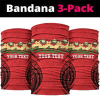Personalised Red Tonga Ngatu Kahoa Lei Neck Gaiter LT14 package One Size: 25*50cm Red - Polynesian Pride