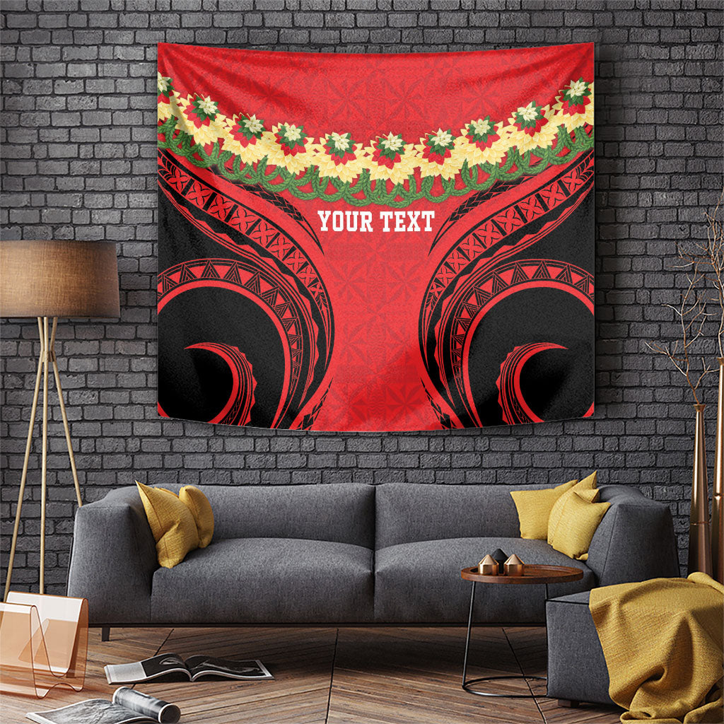 Personalised Red Tonga Ngatu Kahoa Lei Tapestry LT14 Red - Polynesian Pride