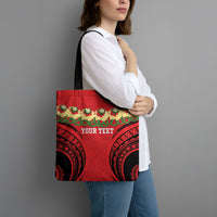 Personalised Red Tonga Ngatu Kahoa Lei Tote Bag