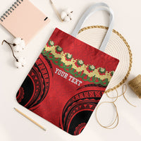 Personalised Red Tonga Ngatu Kahoa Lei Tote Bag