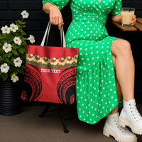 Personalised Red Tonga Ngatu Kahoa Lei Tote Bag