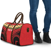 Personalised Red Tonga Ngatu Kahoa Lei Travel Bag LT14 - Polynesian Pride